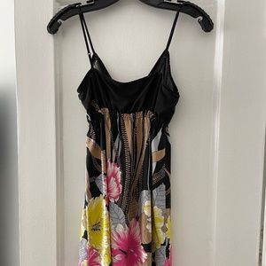 Print silk empire dress